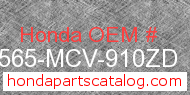 Honda 87565-MCV-910ZD genuine part number image