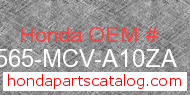 Honda 87565-MCV-A10ZA genuine part number image