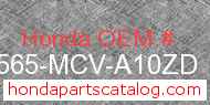 Honda 87565-MCV-A10ZD genuine part number image