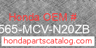 Honda 87565-MCV-N20ZB genuine part number image