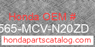 Honda 87565-MCV-N20ZD genuine part number image