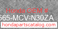 Honda 87565-MCV-N30ZA genuine part number image