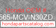 Honda 87565-MCV-N30ZD genuine part number image
