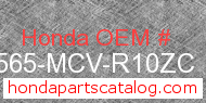 Honda 87565-MCV-R10ZC genuine part number image