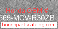 Honda 87565-MCV-R30ZB genuine part number image