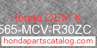Honda 87565-MCV-R30ZC genuine part number image