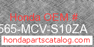 Honda 87565-MCV-S10ZA genuine part number image