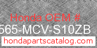 Honda 87565-MCV-S10ZB genuine part number image
