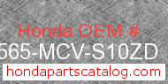 Honda 87565-MCV-S10ZD genuine part number image