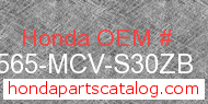 Honda 87565-MCV-S30ZB genuine part number image