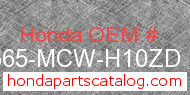 Honda 87565-MCW-H10ZD genuine part number image