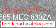 Honda 87565-MEC-830ZA genuine part number image