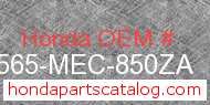 Honda 87565-MEC-850ZA genuine part number image