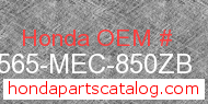Honda 87565-MEC-850ZB genuine part number image