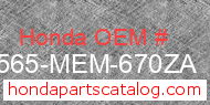 Honda 87565-MEM-670ZA genuine part number image