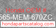 Honda 87565-MEM-670ZC genuine part number image
