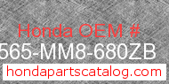 Honda 87565-MM8-680ZB genuine part number image