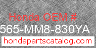 Honda 87565-MM8-830YA genuine part number image