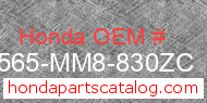 Honda 87565-MM8-830ZC genuine part number image