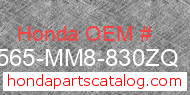 Honda 87565-MM8-830ZQ genuine part number image