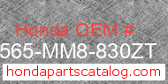 Honda 87565-MM8-830ZT genuine part number image