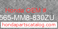 Honda 87565-MM8-830ZU genuine part number image