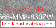 Honda 87565-MM8-830ZW genuine part number image