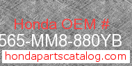 Honda 87565-MM8-880YB genuine part number image