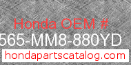 Honda 87565-MM8-880YD genuine part number image