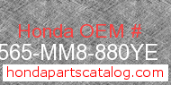 Honda 87565-MM8-880YE genuine part number image