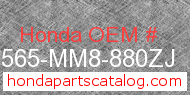 Honda 87565-MM8-880ZJ genuine part number image