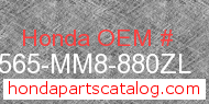 Honda 87565-MM8-880ZL genuine part number image