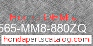 Honda 87565-MM8-880ZQ genuine part number image