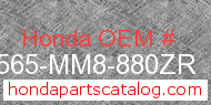 Honda 87565-MM8-880ZR genuine part number image