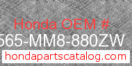 Honda 87565-MM8-880ZW genuine part number image
