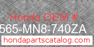 Honda 87565-MN8-740ZA genuine part number image