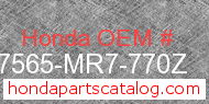 Honda 87565-MR7-770Z genuine part number image