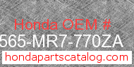 Honda 87565-MR7-770ZA genuine part number image
