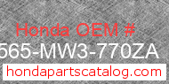 Honda 87565-MW3-770ZA genuine part number image