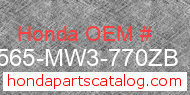 Honda 87565-MW3-770ZB genuine part number image