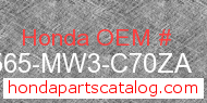 Honda 87565-MW3-C70ZA genuine part number image