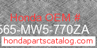 Honda 87565-MW5-770ZA genuine part number image