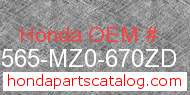Honda 87565-MZ0-670ZD genuine part number image