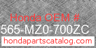 Honda 87565-MZ0-700ZC genuine part number image