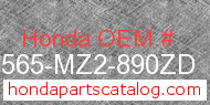 Honda 87565-MZ2-890ZD genuine part number image