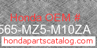 Honda 87565-MZ5-M10ZA genuine part number image
