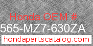 Honda 87565-MZ7-630ZA genuine part number image