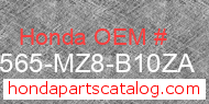 Honda 87565-MZ8-B10ZA genuine part number image