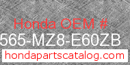 Honda 87565-MZ8-E60ZB genuine part number image