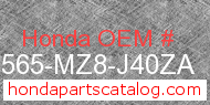 Honda 87565-MZ8-J40ZA genuine part number image